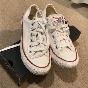 Used white canvas converse